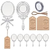 Dimensions:Ce miroir de poche mesure environ 24.7x11.5cm /9.7x4.3 pouces., épaisseur de 7.5mm, le ruban mesure environ 3/8 pouce (10mm ) de large, 25 verges/22.8m au total, L'étiquette de remerciement mesure environ 9.5x4.4cm /3.7x1.7 pouces., compact, léger et facile à transporter