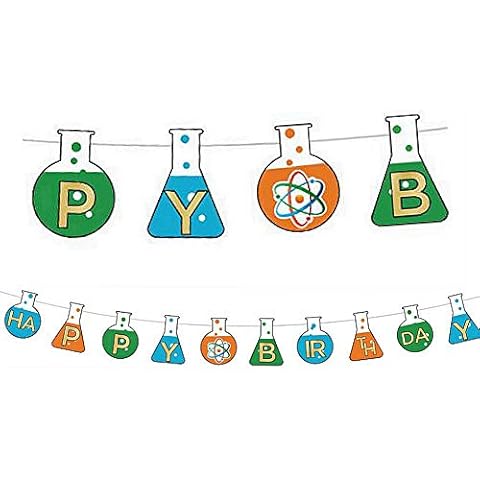 YiiiGoood Science Theme Birthday Banner Cover