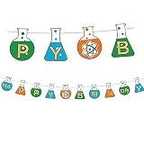 YiiiGoood Science Theme Happy Birthday Paper Banner For Kids Birthday Party