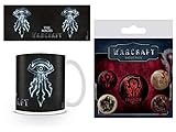Volumen de suministro 1art1 Warcraft, The Mages Taza Foto (9x8 cm) Y 1 Warcraft, Set De Chapas (15x10 cm)