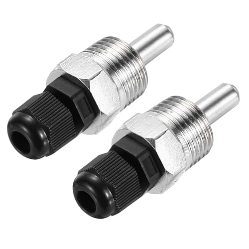 uxcell 2 Pcs 8mm Dia G1/2 Thermowell Weldless Stainless Steel 304 with Cable Gland 30mm Length for Beer Fermenter,Black