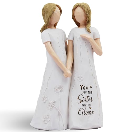 Figura de Ángel de la Guarda Decorativa,Estatuilla de Hermana con MensajeEres la Hermana Que Elegí Figuras de Resina Pintadas a Mano para Decoración del Hogar,Regalo Conmemorativo,Adorno para Navidad