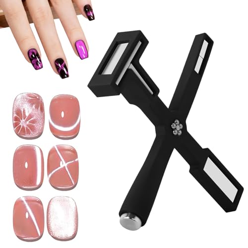 Cateye Magnet Upgraded 5 in 1 Multi Funktions Katzenaugen Magnetstifte mit Silikon Schutzhülle Cat Eye Nagellack Magnet Starkes Ansaug Katzenaugen Magnetwerkzeug für Katzenaugen Nagellack Nail Art