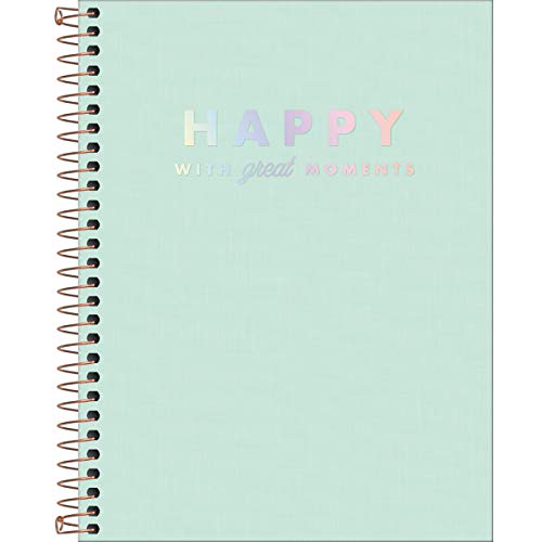 Tilibra - Caderno Capa Plástica Colegial Happy 1M 80 Folhas, Verde