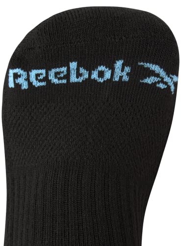 Image of Reebok Womens Quarter Socks Moisture Wicking Cushioned Ankle Socks, 6 Pack | Stretch Performance Fabric, Cushioned Heel & Toe, Secure Arch Support, Quarter Cut, Shoe Size 4-10