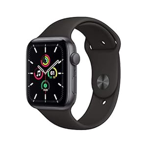 Apple Watch SE (GPS, 44mm) – Space Gray Aluminum Case with Black Sport Band (Renewed)