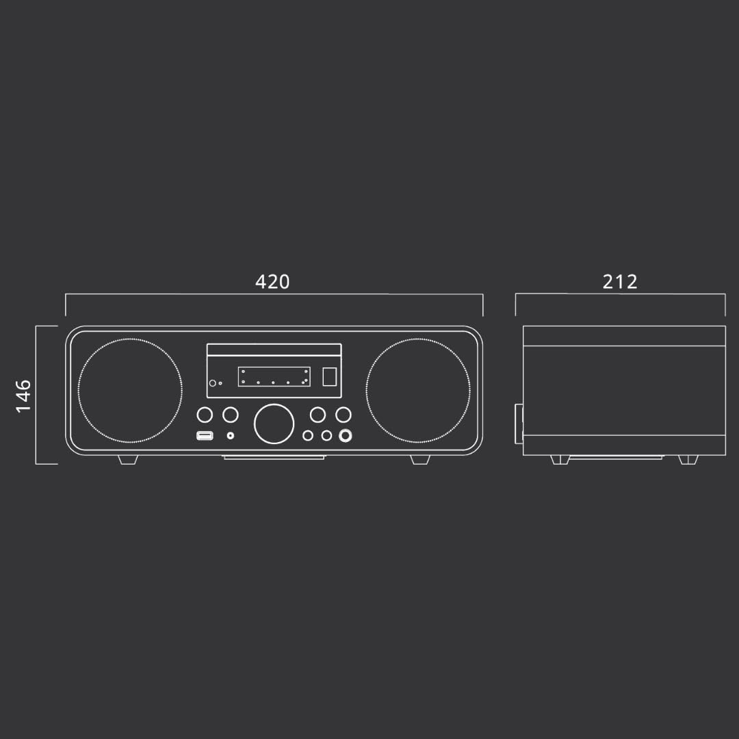 M-880 FBC Micro système Bluetooth avec CD, FM et USB | Chaîne stéréo 80 W au Design Bois avec NFC et Fonction réveil