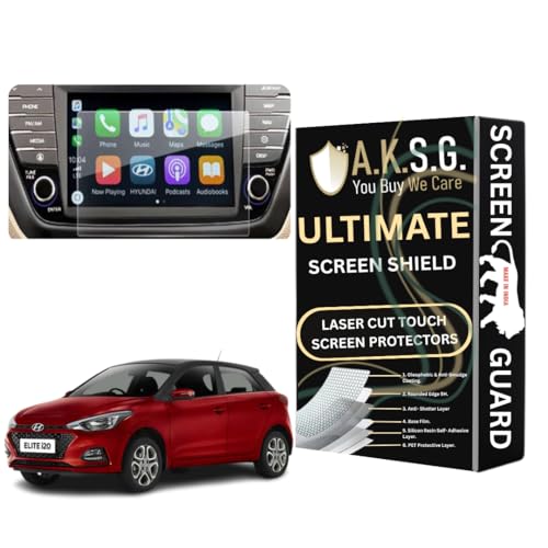 Image of A.K.S.G. A.K.S.G.Hyundai Elite i20 7 Inch [2018-2020] Car Accessories Navigation or Music System Touch Screen Infotainment Screen Protector (Company Fitted) Not a Tempered Glass [Transparent]