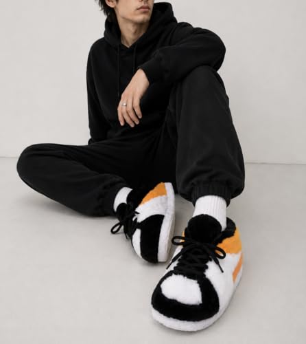 Image of Warm Furry Sneakers Slipper Comfy House Shoes Winter Plush Fuzzy Slipper Shoes For Women Men One Size Fits Most Fluffy Slides For Indoor Outdoor Bigfoot Gifts Houseshoes