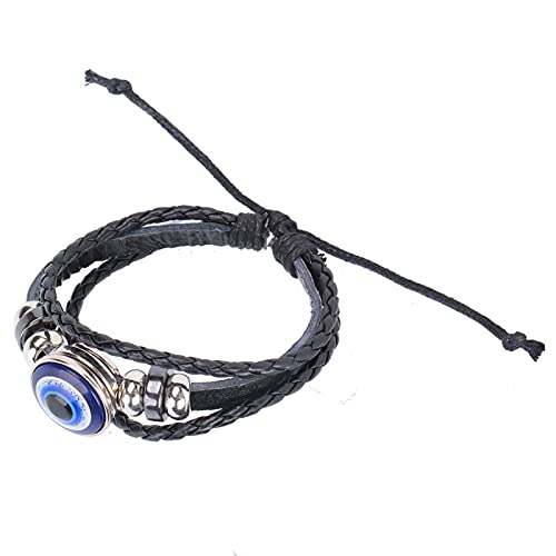 Halearo Bracelet Mauvais œil de Style Turc, Longueur Réglable, Bijoux pour Hommes de Haute qualité pour Groupes de Rock, Fêtes