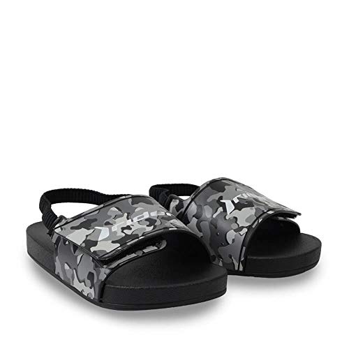 Chinelo Full 86 Slide, Rider, Bebê Meninos, Preto/Cinza, 22