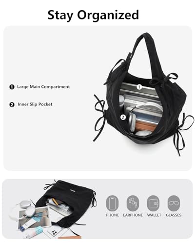 Bolso Hobo Grande de Nylon para Mujer miniatura 3
