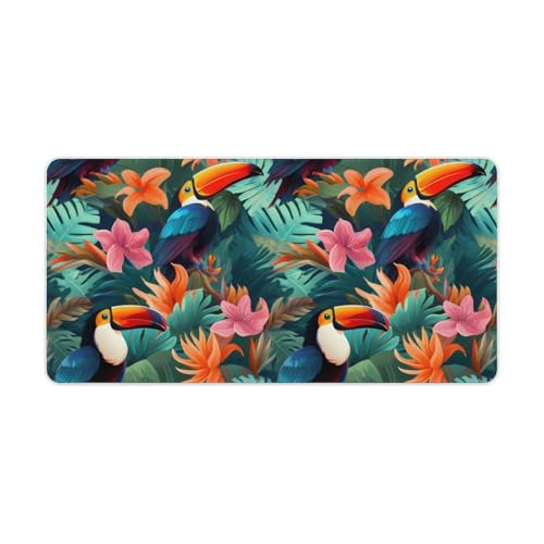 Tropical Toucans Bird Desk Mat Non-Slip Desk Pad Mousepad Laptop Table Protector for Home Office 30x60cm Tropical Toucans Bird Desk Mat Non-Slip Desk Pad Mousepad Laptop Table Protector for Home Office 30x60cm