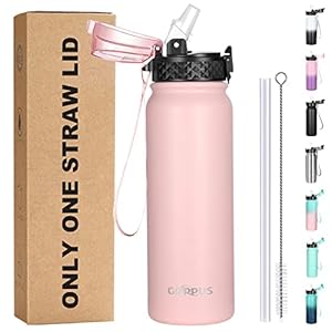 Stainless Steel Water Bottle Sports Drink Flask 600ML Vacuum Water Bottle Double Walled and BPA Free Drinks Bottle for…