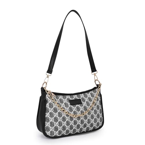 Image of Women's Stylish Printed Shoulder Bag | Trendy Daily Use Handbag with Chain Strap | Lightweight PU Leather Sling Bag for Girls & Women | Spacious & Durable Casual Fashion Purse