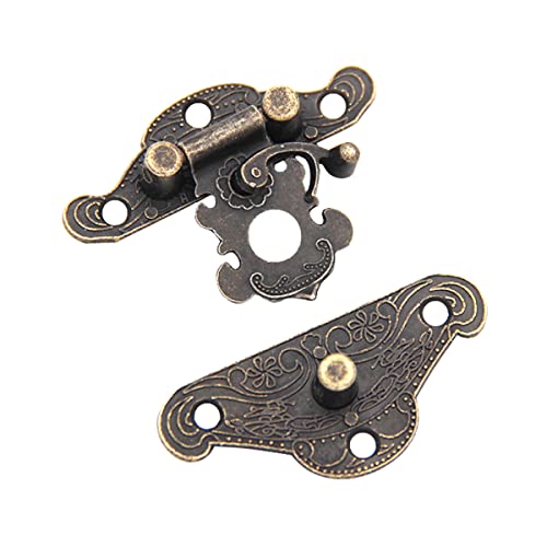 Image of WANLIAN Retro Style Buckle Lock Clasp Antique Hasps with Mounting Screws Used for Jewelry Box Ordinary Box Gift Box Wooden Case Cabinet Toolbox Vintage Toggle (Hasps, 65x30x21mm)