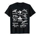 American Fighters Jets F22 Raptor F14 Tomcat Plane Spotting T-Shirt Small
