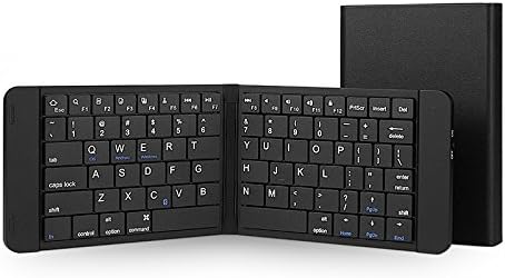 Homey Wireless Folding Keyboard, Bi-Folding Bluetooth Keyboard with Protective case for iOS, Android, Windows, PC, Tablets and Smartphone, Black