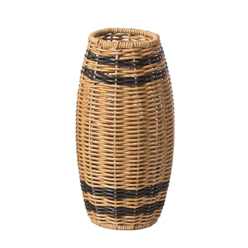 Gewebte Vase, gewebte Rattanvase, Blumenkorb-Behälter, vielseitige Heimdekoration, rustikales Rattan-Design, 13 x 13 x 23 cm, für Schlafzimmer, , Tisch, Wohnzimmer Gewebte Vase, gewebte Rattanvase, Blumenkorb-Behälter, vielseitige Heimdekoration, rustikales Rattan-Design, 13 x 13 x 23 cm, für Schlafzimmer, , Tisch, Wohnzimmer