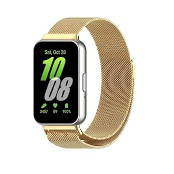 Pulseira Magnética de Metal Milanês para Samsung Galaxy Fit 3 (Dourado, Galaxy Fit3)