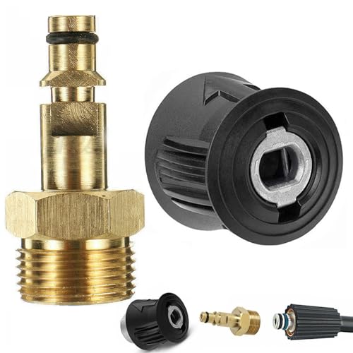 Adaptateur de connexion rapide pour nettoyeur haute pression GIONAR pour Karcher K2 K3 K4 K5 K6 K7, raccord rapide en laiton M22 de 14 mm pour pistolet et...