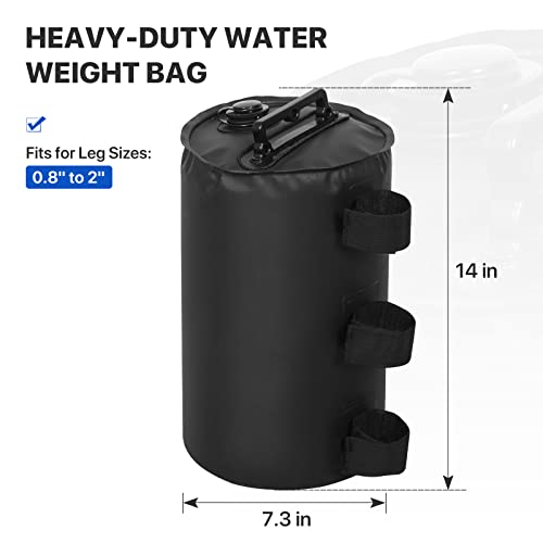 Image of EAGLE PEAK Canopy Water Weight Bags, 88 lb, Leg Weights for Tent, Gazebo and Outdoor Shelters, Pack of 4, Black