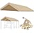 Vanteriam 10'x20' Upgraded Carport Replacement Top Canopy Cover for Car Garage Shelter Tent Party Tent with Ball Bungees Beige (Only Top Cover, Frame is not Included)