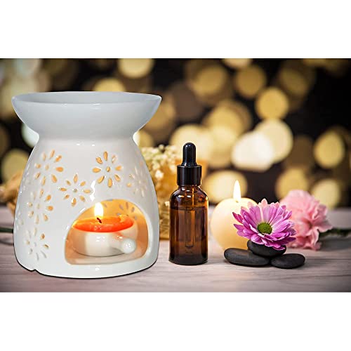 Wax Melt Burner Wax burner Ceramic Oil Burners Assorted Wax Warmer Aromatherapy Holder Candle Scented Diffuser Home Bedroom Decor Flower Pattern - Cosy Home Interiors Wax Melt Burner Wax burner Ceramic Oil Burners Assorted Wax Warmer Aromatherapy Holder Candle Scented Diffuser Home Bedroom Decor Flower Pattern - Image 7