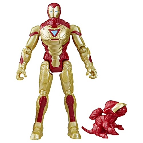 Marvel Mech Strike Mechasaurs Iron Man 4 Inch Action Figure with Weapon Accessories, Toy f