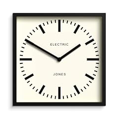 JONES CLOCKS Box Wall Clock Square Station Dial Kitchen Office Décor 9 . 8 x 9 . 8 in Black JONES CLOCKS Box Wall Clock Square Station Dial Kitchen Office Décor 9 . 8 x 9 . 8 in Black product