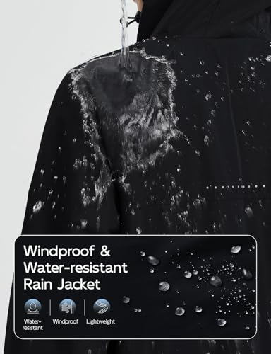 baleaf Women's Rain Jacket 1/4 Packable Lightweight Windbreaker Water-Resistant Pullover Jackets with Hood Hiking Travel3