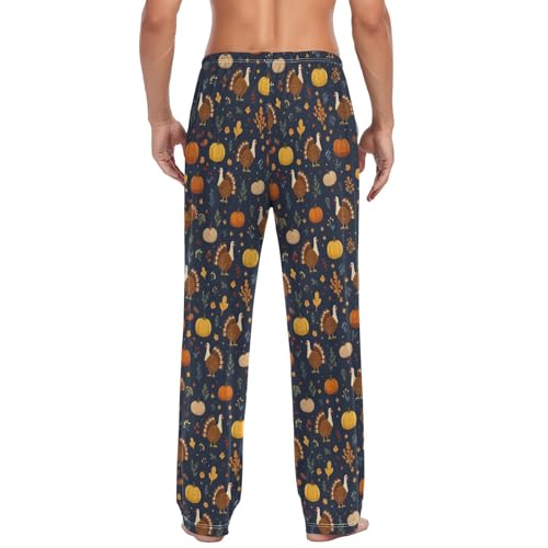 Laprad Men's Pajama Pants Lounge Comfy Pjs Bottoms Thanksgiving Turkey Pumpkin Soft Sleep Pant with Pockets3