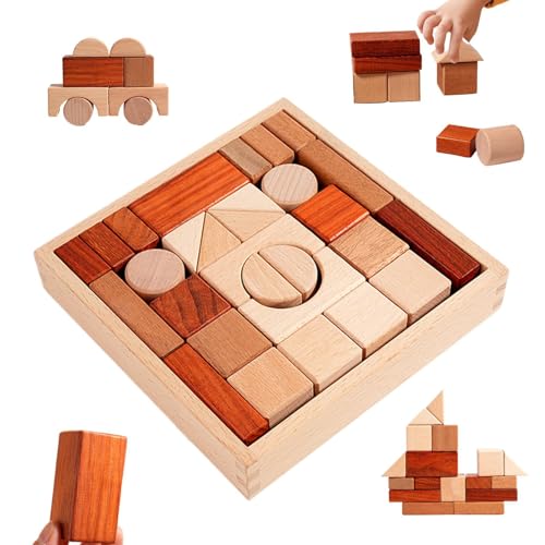 Bloques Grandes De Madera,Actividades Sensoriales para Bebés Y Niños Pequeños | Juguetes de Aprendizaje con Bloques para Niños Pequeños,para Juegos Preescolares Aula Infantil Y Guardería