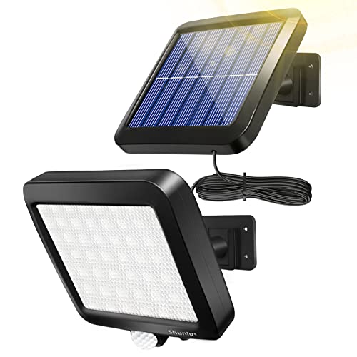 【Lampada da parete solare per esterni】 luce solare per esterni, non necessita di batterie per una luce di sicurezza notturna. Il pannello solare e il corpo della luce sono progettati separatamente, con un cavo elettrico da 5 m. Non devi più preoccuparti per il problema della luce solare limitata.