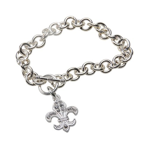 PremiumConnection Elegant Filigree Toggle Bracelet Fleur De LYS