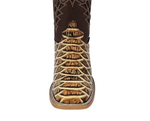 Texas Legacy Mens Sand Cowboy Boots Anaconda Snake Print Leather Square Toe4