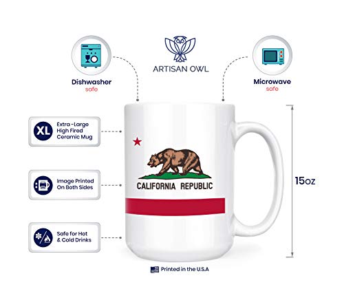 California Republic Bear Flag Iconic Cultural Vintage Art Ceramic Coffee Mug 15Oz (White) #TOP2