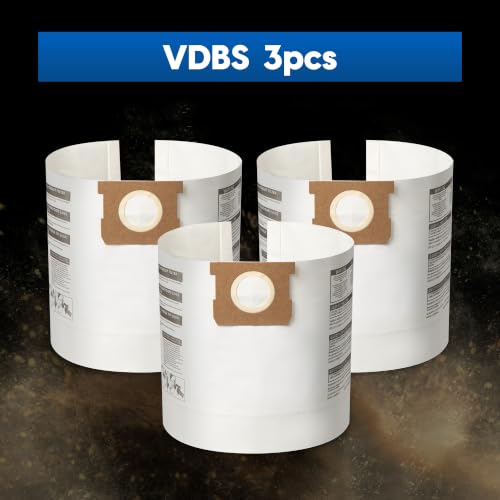 Image of Vacmaster VDBS.01 Standard Dust Bag For 5-6 Gal Wet /Dry Vac 3-Pack