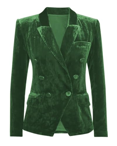 Giacca da donna in velluto da ufficio, doppiopetto, da allenamento,