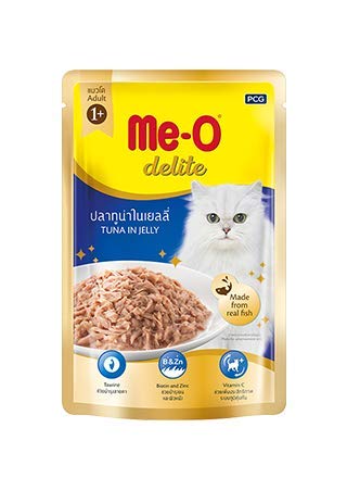 Fins Fur and Feathers Me-O Delite Wet Food for Adult Cat (Tuna in Jelly)