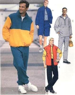 McCall's Sewing Pattern 8579 Mens' Casual Fleece Jacket, Vest, Pullover Top, Pull-on Pants & Shorts, Size XL (46, 48)