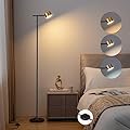 FIGDIFOR Floor Lamps for Living Room, 3 Color Temperatures Floor Reading Lamp with Flexible Head,Modern Tall Floor Lamp for Bedroom,Standing Lamp for Office Working,Black