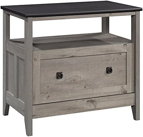 Sauder August Hill Open Shelf Lateral File Cabinet in Mystic Oak, Mystic Oak finish