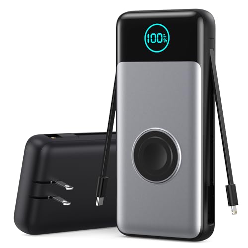 Portable Charger 26800mah for iPhone with Built-in Cables & AC Wa...