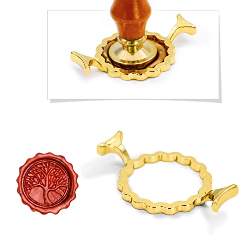 Chedin Moldes de sello de cera de metal para sellos de cera de 1', forma de flor redonda estrella de ocho puntas, para invitaciones de boda, álbumes de recortes, sobres, tarjetas de felicitación,