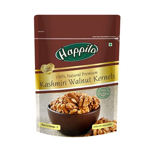 Image of Happilo 100% Natural Premium Californian Almonds,Dried,200g & Premium 100% Natural Kashmiri Walnuts Kernels, 200g, Dry Fruits & Premium 100% Natural Whole Cashews, 200g (Pack of 5)