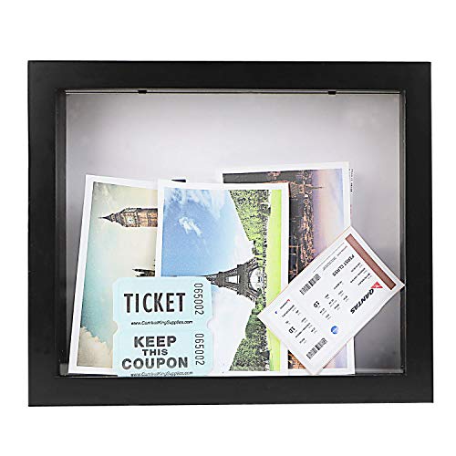 Ray & Chow Boîte à Monnaie en Bois Solide - Money Box Billet Tirelire Memento Frame Noir - Grande Fente sur Le Dessus du Cadre - Traversé en Réalité - Front en Verre Véritable