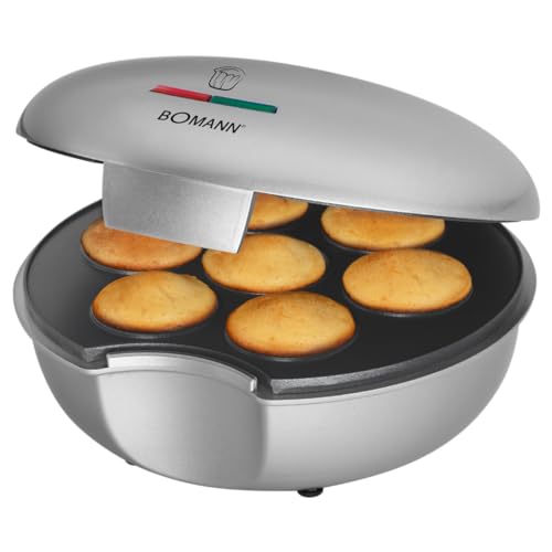 Bomann MM 5020 - Máquina de hacer magdalenas y cupcakes, placa antiadherente, 900 W, color plateado Bomann MM 5020 - Máquina de hacer magdalenas y cupcakes, placa antiadherente, 900 W, color plateado
