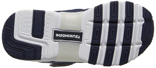 Tsukihoshi 3570 Storm Strap-Closure Machine-Washable Child Sneaker Shoe With Wide Toe Box And Slip-Resistant, Non-Marking Outsole - Navy/Silver, 11 Little Kid (4-8 Years) #TOP3