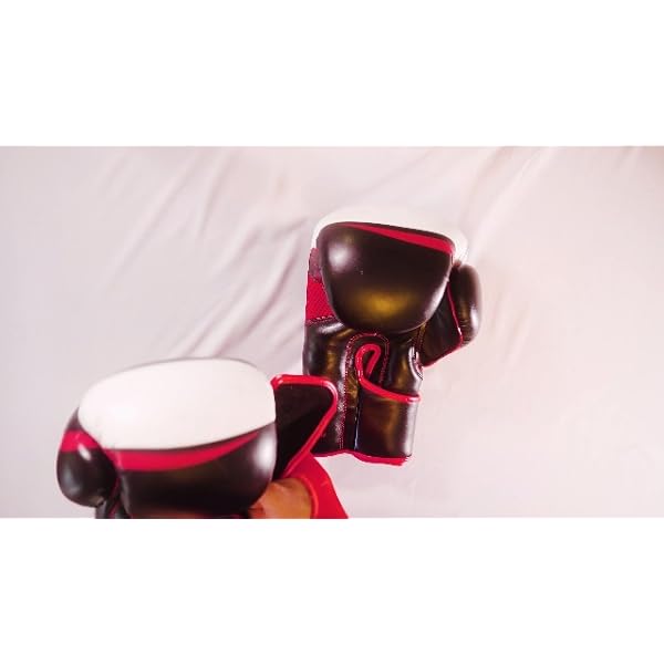 Jayefo Padded Inner Gloves for Boxing - Elastic Hand Wraps with Training Gel - Quick Boxing Wraps and Bandages for Men & Women - Wrist Wrap Protector Handwraps Kuckle Pair - L/XL - Black/Red